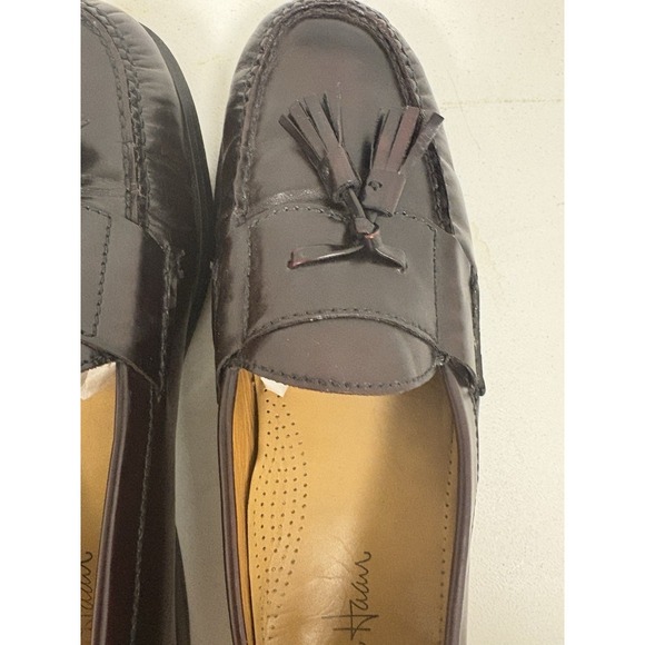Cole Haan Pinch Tassel Dress Loafers Men\'s Size 11.5 D Shoes Burgundy Leather